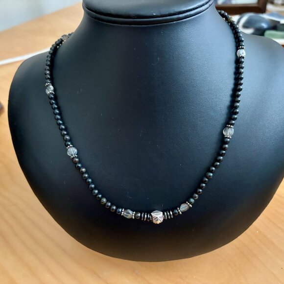 Handmade Semi-Precious Stone Necklace - 18" with 2in Extender Chain - Picture 3 of 4